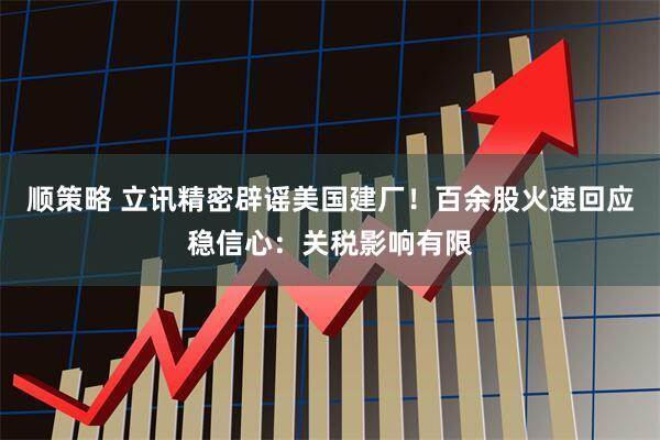 顺策略 立讯精密辟谣美国建厂！百余股火速回应稳信心：关税影响有限